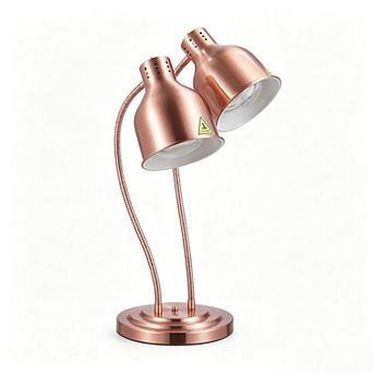 2-Head Commercial Food Warmer with 360° Flexible Gooseneck