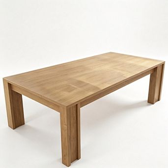 Modern Farmhouse 71 Inch Wooden Dining Table for 6-8, Large Kitchen Table with Thick Legs