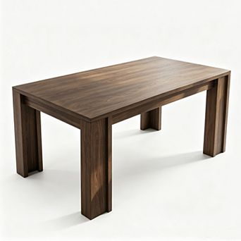 Modern Farmhouse 71 Inch Wooden Dining Table for 6-8, Large Kitchen Table with Thick Legs
