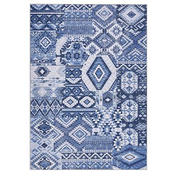 Faironly Abstract Geometric Machine Washable Area Rug Non-Slip Low-Pile Wear-Resistant Carpet