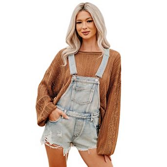 Women Denim Overall Shorts Adjustable Strap Rompers