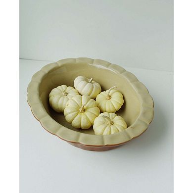 Vintage French Stoneware Oval Pie Dish
