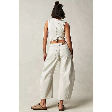 Women Oversized Wide Jeans Bent Cut Denim Pants