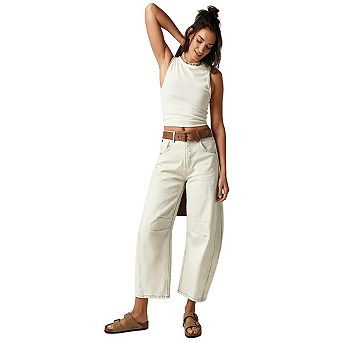 Women Oversized Wide Jeans Bent Cut Denim Pants