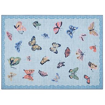Area Rug Butterfly Boho Home Decor Washable Carpet for Living Room Bedroom Modern Velvet Mat