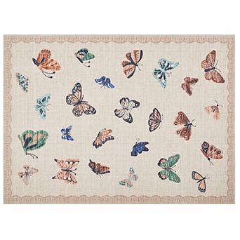 Area Rug Butterfly Boho Home Decor Washable Carpet for Living Room Bedroom Modern Velvet Mat