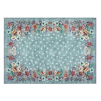 Area Rugs Floral Area Rug Washable Area Rug Non-Slip Carpet for Living Room Bedroom