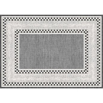 Modern Checkered Area Rug Washable Area Rug Non-Slip Carpet Floor Mat for Living Room, Bedroom