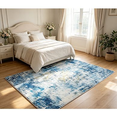 Modern Abstract Area Rug Machine Washable Collapsible Soft Carpet for Living Room Bedroom