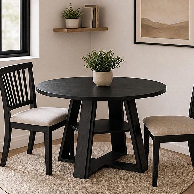 43.3" Round Dining Table for 4-6 People
