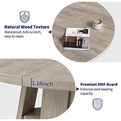 43.3" Round Dining Table for 4-6 People