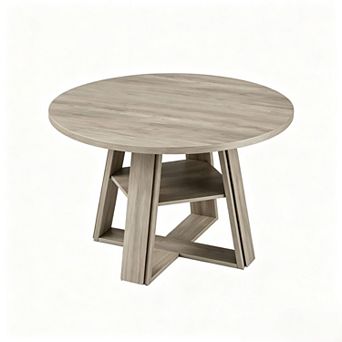43.3" Round Dining Table for 4-6 People
