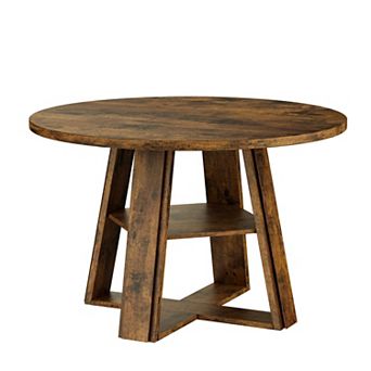 43.3" Round Dining Table for 4-6 People