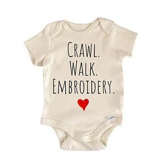Crawl Walk Embroidery Newborn Baby Onesie®