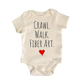Crawl Walk Fiber Art Newborn Baby Onesie®