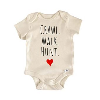 Crawl Walk Hunt Newborn Baby Onesie®