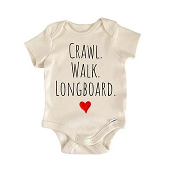 Crawl Walk Longboard Newborn Baby Onesie®