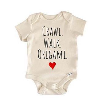 Crawl Walk Origami Newborn Baby Onesie®
