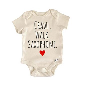 Crawl Walk Saxophone Newborn Baby Onesie®