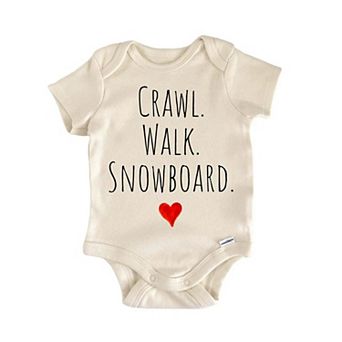 Crawl Walk Snowboard Newborn Baby Onesie®