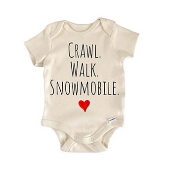 Crawl Walk Snowmobile Newborn Baby Onesie®