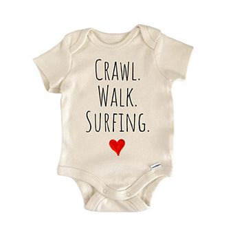 Crawl Walk Surfing Newborn Baby Onesie®