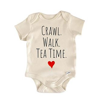 Crawl Walk Tea Time Newborn Baby Onesie®