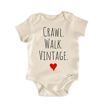 Crawl Walk Vintage Newborn Baby Onesie®