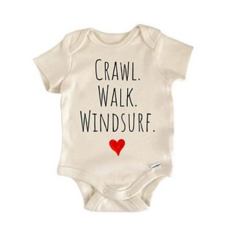 Crawl Walk Windsurf Newborn Baby Onesie®