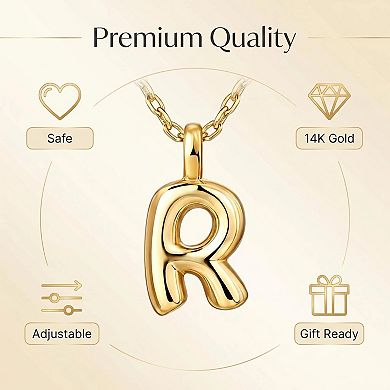 Adjustable Pendant Necklace with Gold Tone Alphabet Letter Design Personalized Gift
