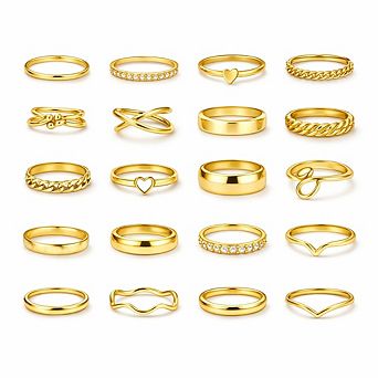 Dainty Midi Ring Pack Women