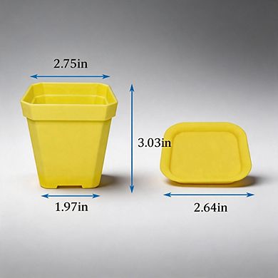 24 Pack 3 Inch Multicolor Square Plant Pots, Seedling Containers for Home & Garden