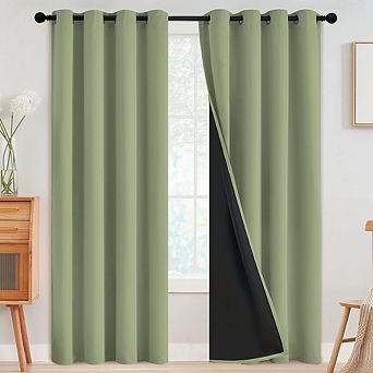 Blackout Curtains 2 Panels, 100% Light Blocking, Thermal Insulated Drapes