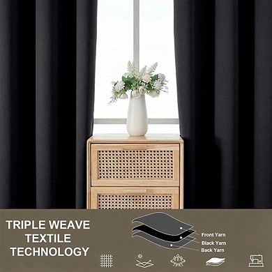 Blackout Curtains 2 Panels, 100% Light Blocking, Thermal Insulated Drapes