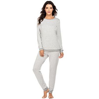 Ekouaer Nursing Pajama Set Maternity Clothes Labor Pregnancy Pajamas Breastfeeding Underwear Stripe