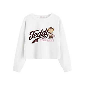 Arshiner Girls Crop Tops Kids Long Sleeve Pullover Sweatshirts Girls Cropped Crewneck Sweatshirt