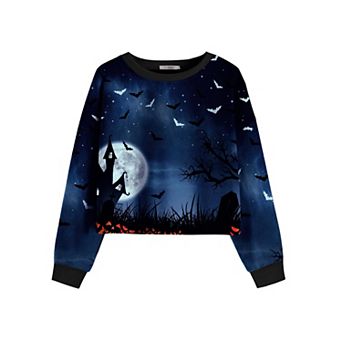 Arshiner Girls Crop Tops Kids Long Sleeve Pullover Sweatshirts Girls Cropped Crewneck Sweatshirt