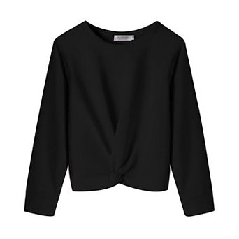 Arshiner Girls Tops Twist Front Lightweight Sweatshirt Tie Dye Printed Long Sleeve Girls Crop Tops