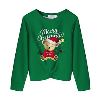 Arshiner Girls Tops Twist Front Lightweight Sweatshirt Tie Dye Printed Long Sleeve Girls Crop Tops