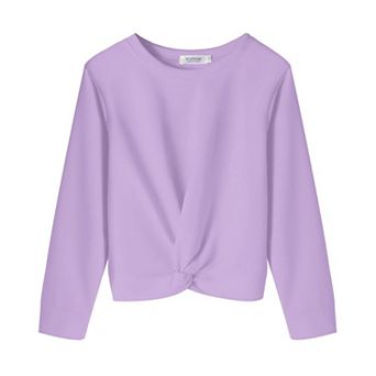 Arshiner Girls Tops Twist Front Lightweight Sweatshirt Tie Dye Printed Long Sleeve Girls Crop Tops