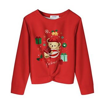 Arshiner Girls Tops Twist Front Lightweight Sweatshirt Tie Dye Printed Long Sleeve Girls Crop Tops