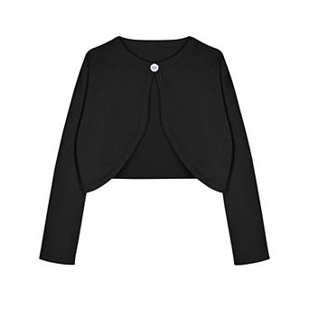 Arshiner Girls Open Front Shrug Cardigan Kids Children Knit Long Sleeve Bolero With Button Closure