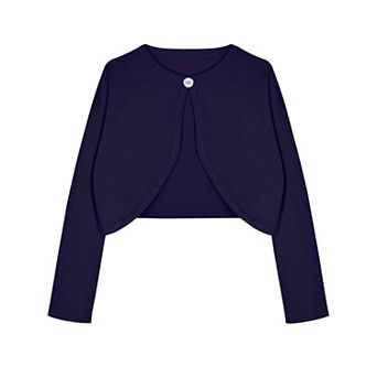 Arshiner Girls Open Front Shrug Cardigan Kids Children Knit Long Sleeve Bolero With Button Closure