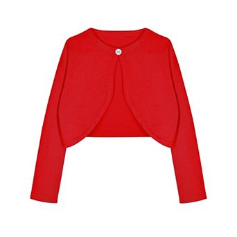 Arshiner Girls Open Front Shrug Cardigan Kids Children Knit Long Sleeve Bolero With Button Closure