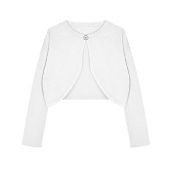 Arshiner Girls Open Front Shrug Cardigan Kids Children Knit Long Sleeve Bolero With Button Closure