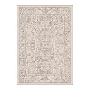 GENIMO Vintage Oriental Floral Machine Washable Low Pile Non Slip Soft Polyester Rug