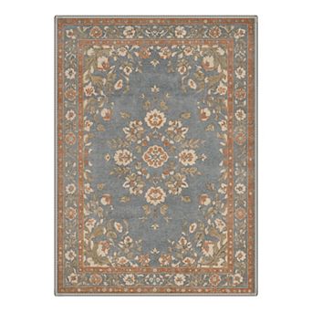 GENIMO Vintage Floral Medallion Machine Washable Low Pile Non Slip Soft Polyester Rug
