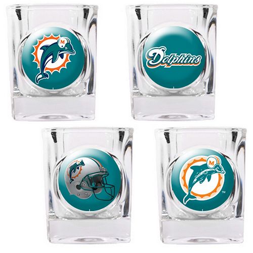 Miami Dolphins 4 Pc Square Shot Glass Set