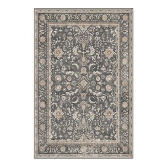 GENIMO Vintage Floral Border Medallion Machine Washable Low Pile Non Slip Soft Polyester Rug