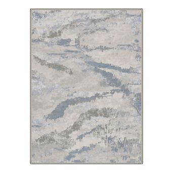 GENIMO Abstract Brushstroke Machine Washable Low Pile Non Slip Soft Polyester Rug